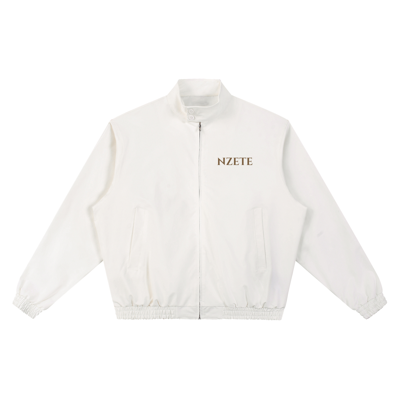 NZETE Stand Collar Bomber Jacket | Unisex Loose Drop Shoulder