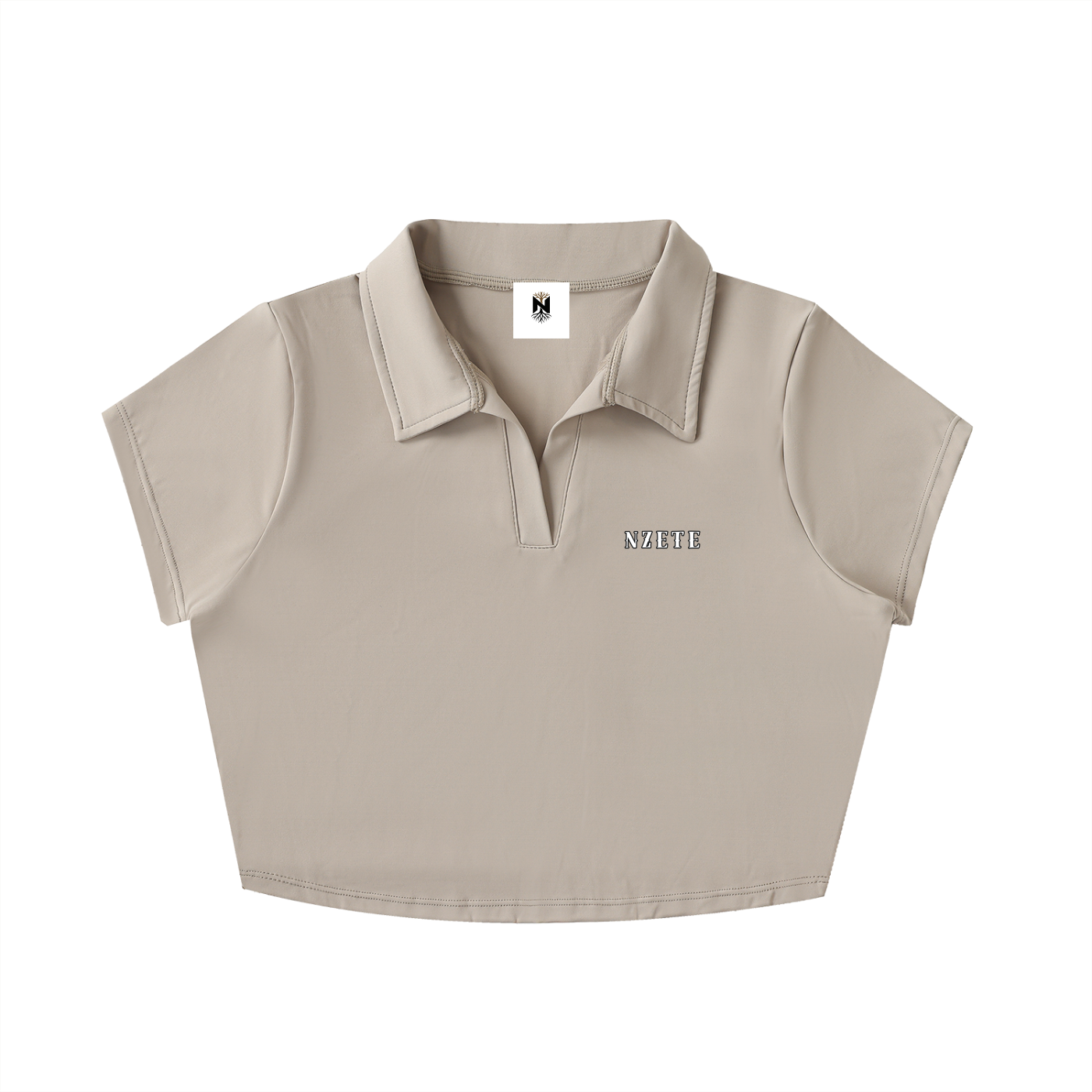V-Neck Lapel Crop Top
