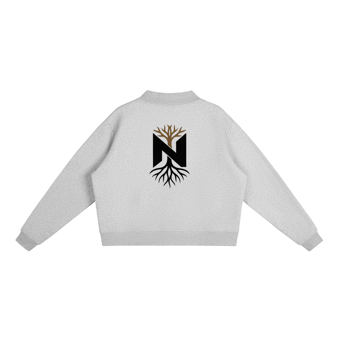 NZETE Women's Essential Fleece Mock-Neck Crew Sweatshirt | Oversized Drop Shoulder