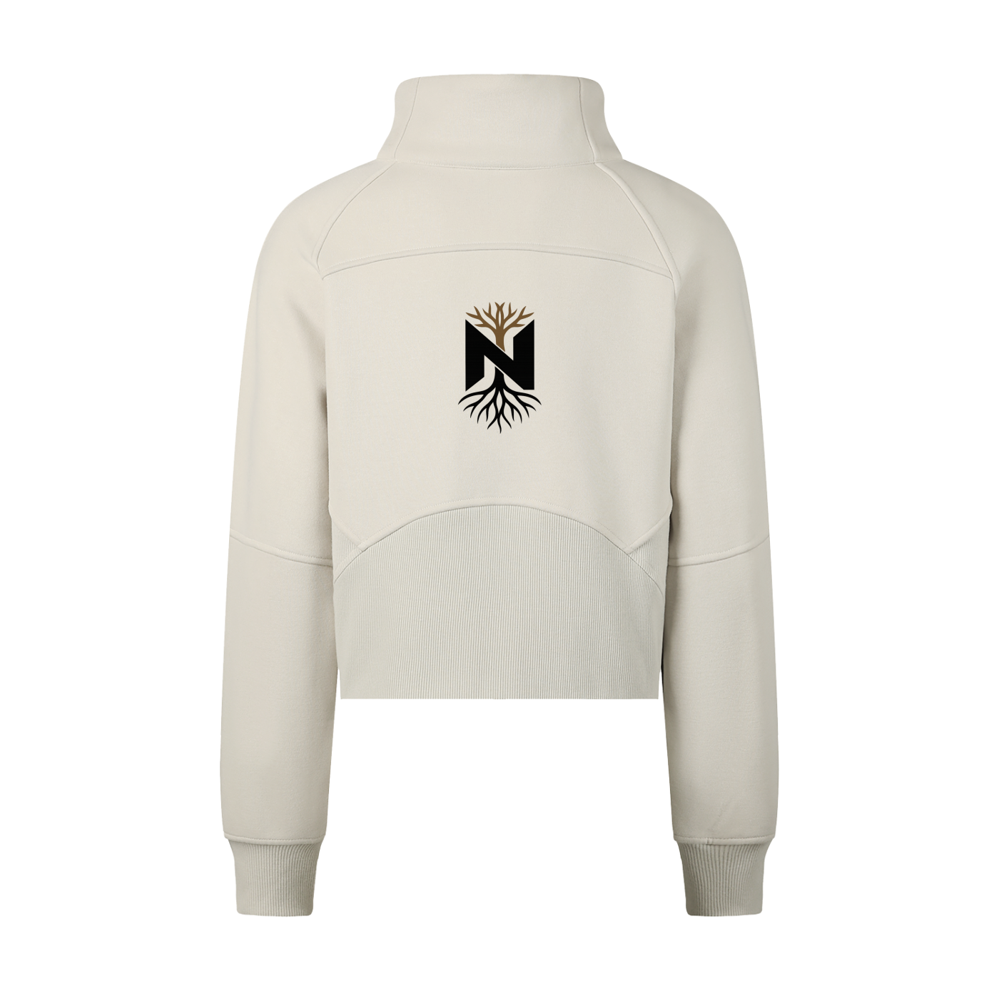 NZETE Women's Cropped Half-Zip Sweatshirt | Bodycon Athletic Hoodie