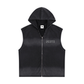 Vintage Washed Zip-Up Hooded Tank Top