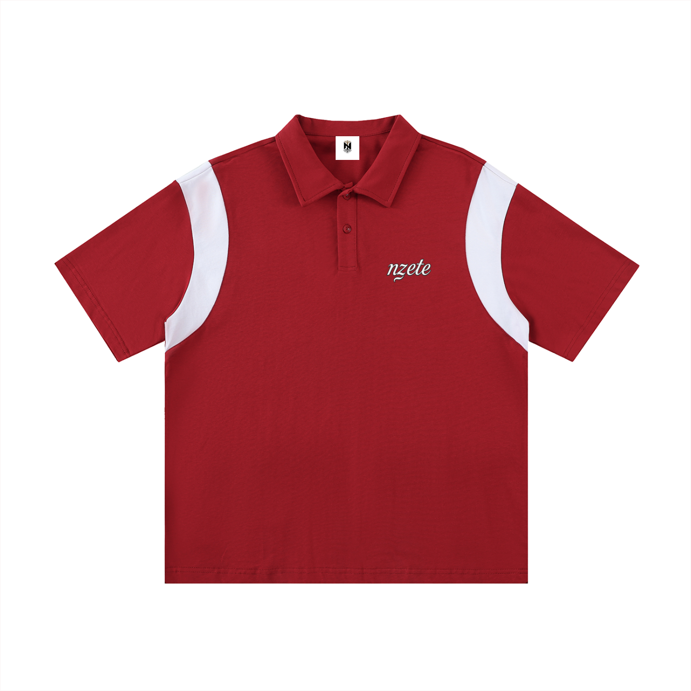 Contrast Panel Cotton Polo Shirt