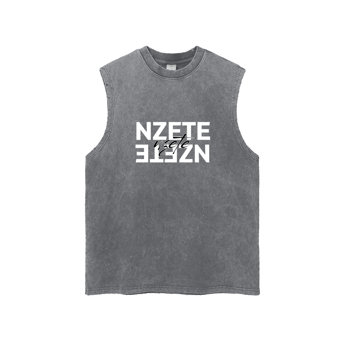 Snow Washed Frayed Hem Tank Top