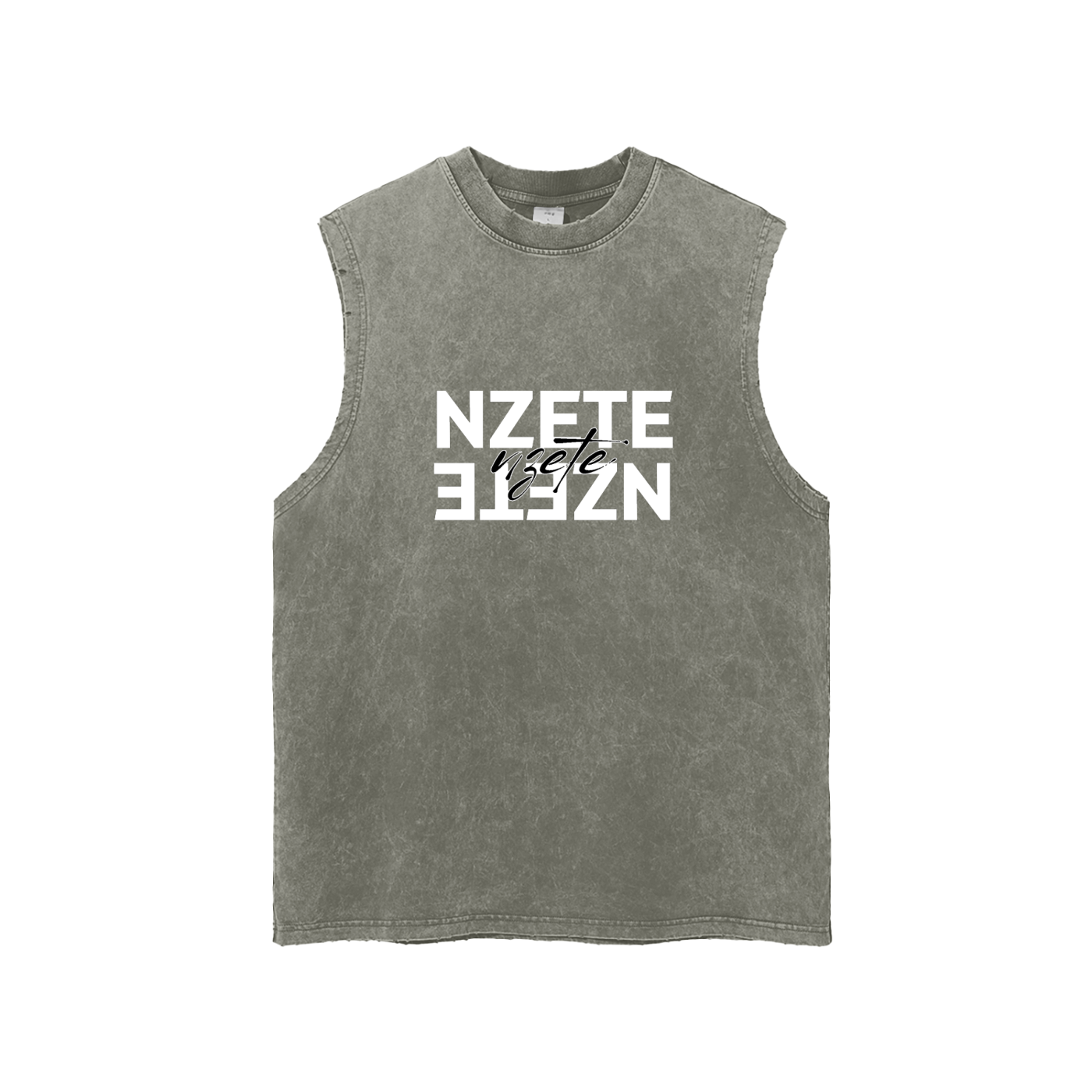 Snow Washed Frayed Hem Tank Top