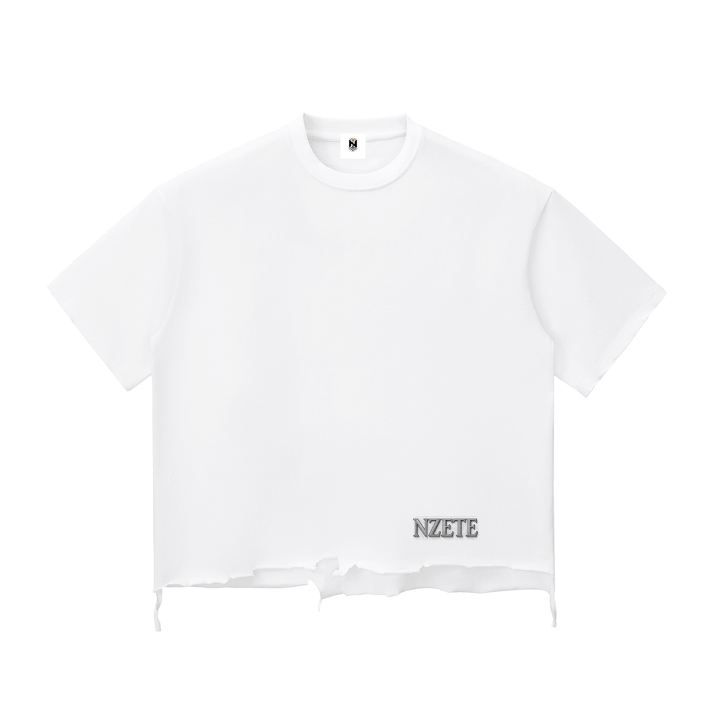Snow Wash Raw-Hem Boxy T-shirt