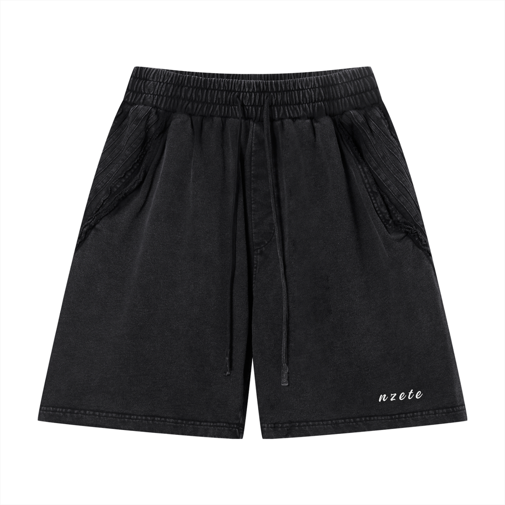 Unisex Vintage Wash Raw Edge Shorts