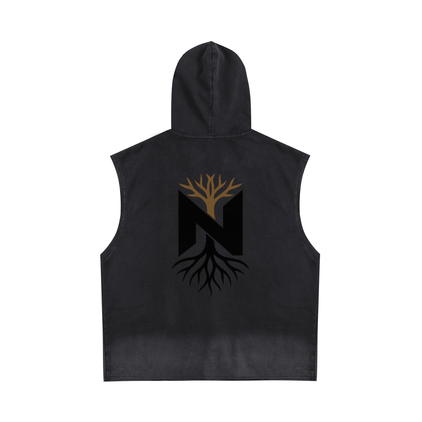 NZETE Vintage Washed Zip-Up Hooded Tank Top | Unisex Loose Fit