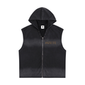 Vintage Washed Zip-Up Hooded Tank Top