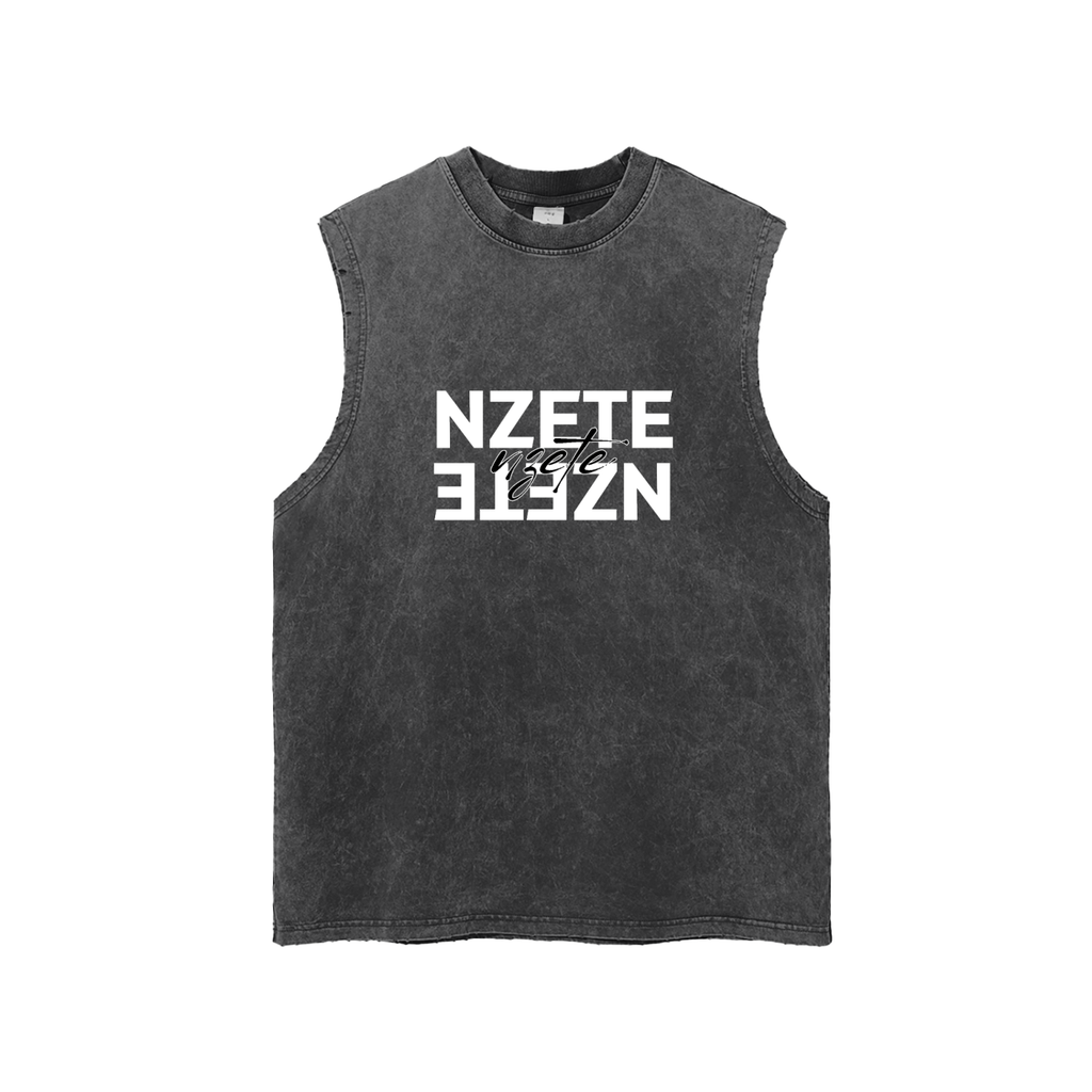 Snow Washed Frayed Hem Tank Top