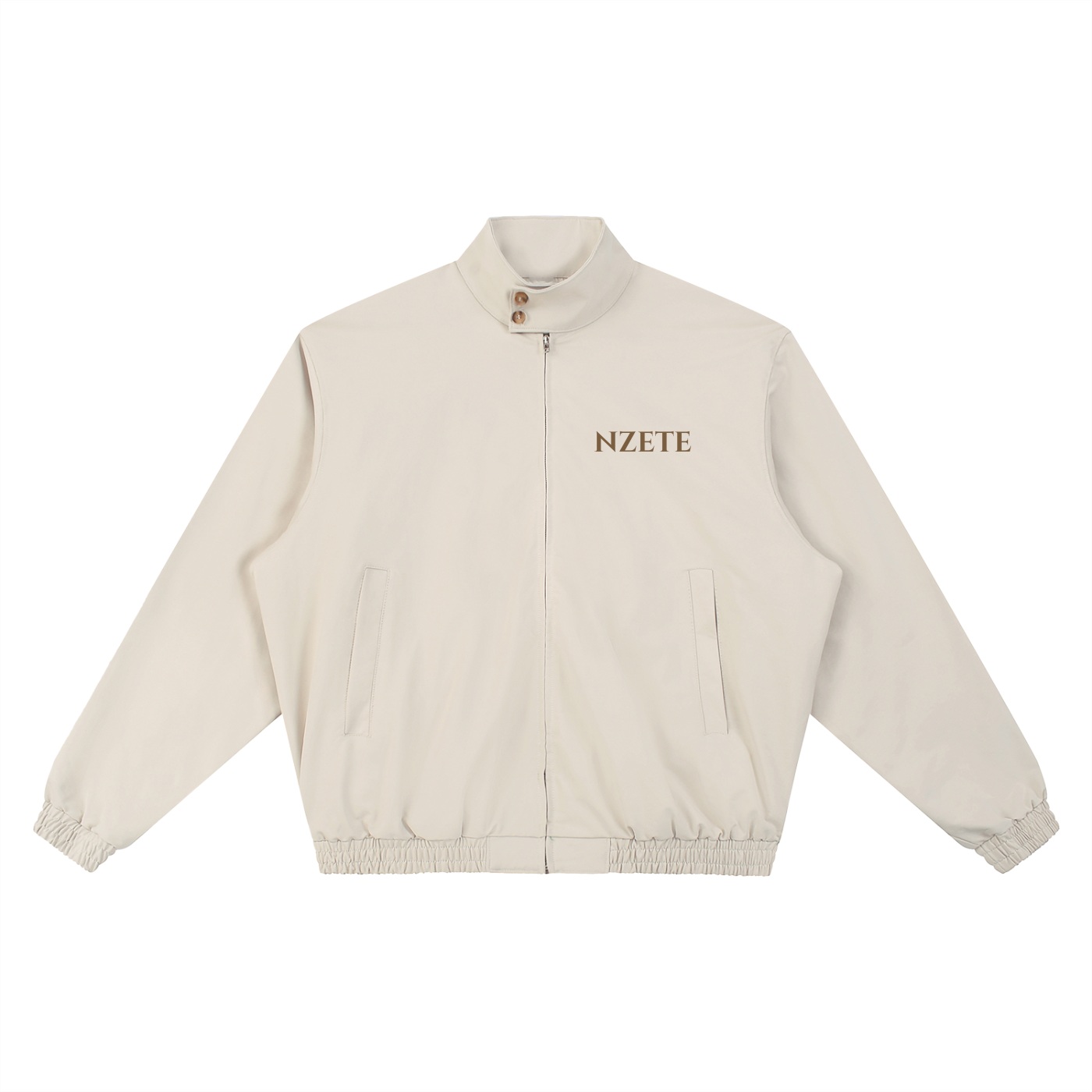 NZETE Stand Collar Bomber Jacket | Unisex Loose Drop Shoulder