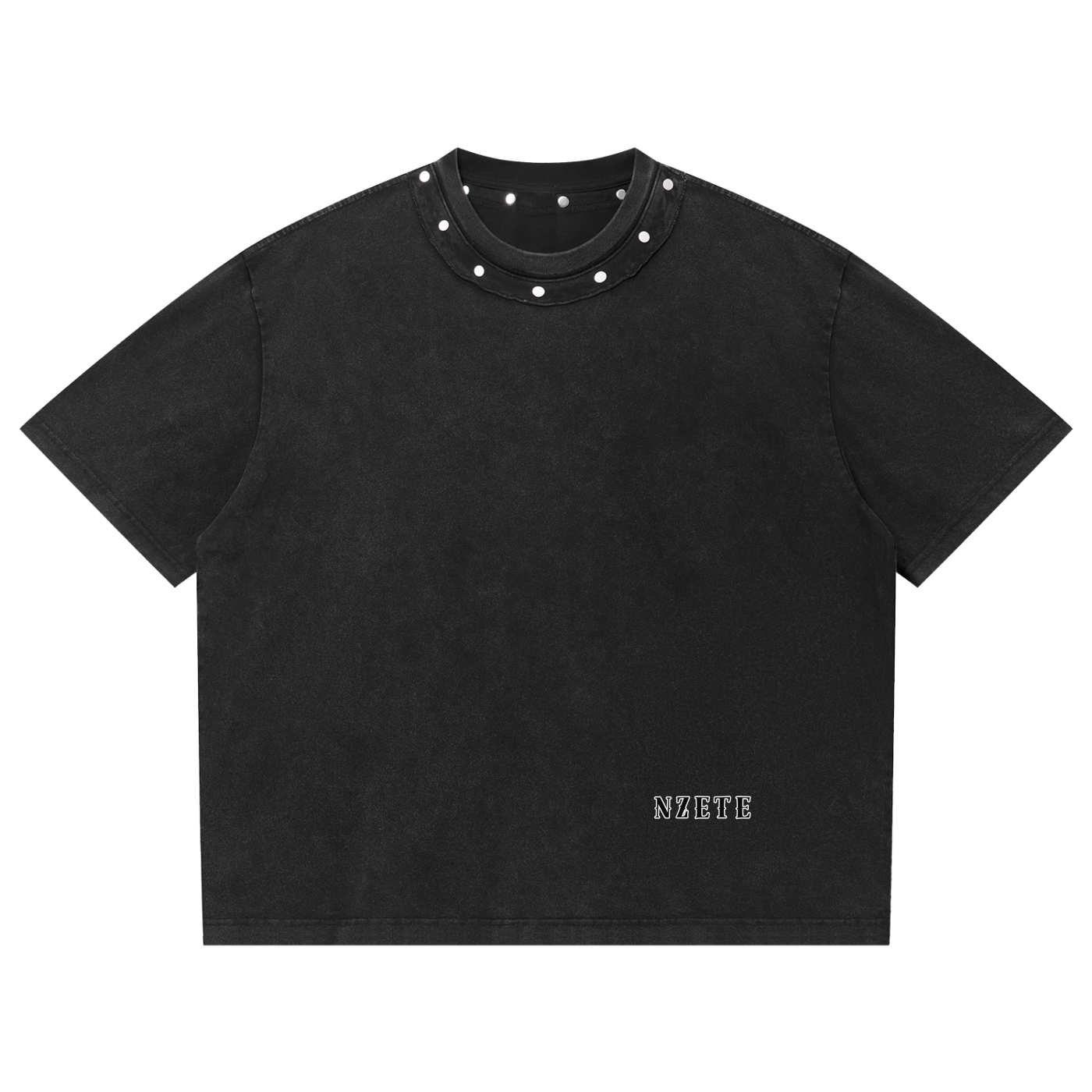 Unisex Washed Boxy Studded T-Shirt