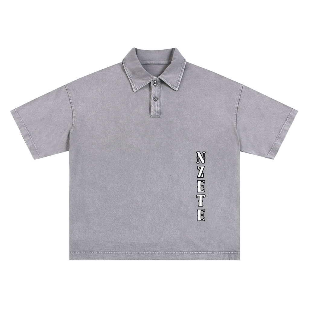 Heavyweight Snow-Washed Polo T-Shirt