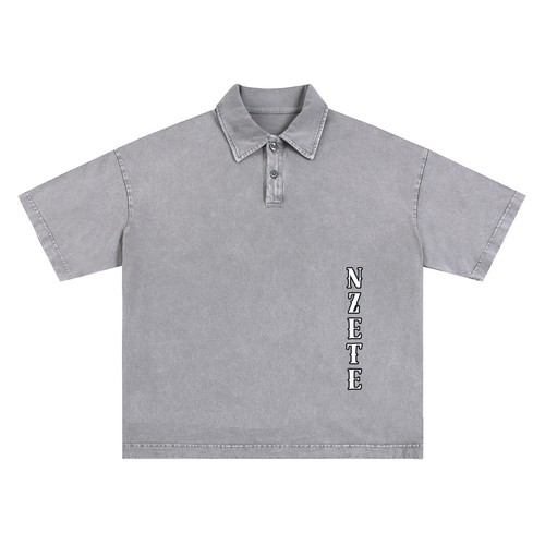 Heavyweight Snow-Washed Polo T-Shirt