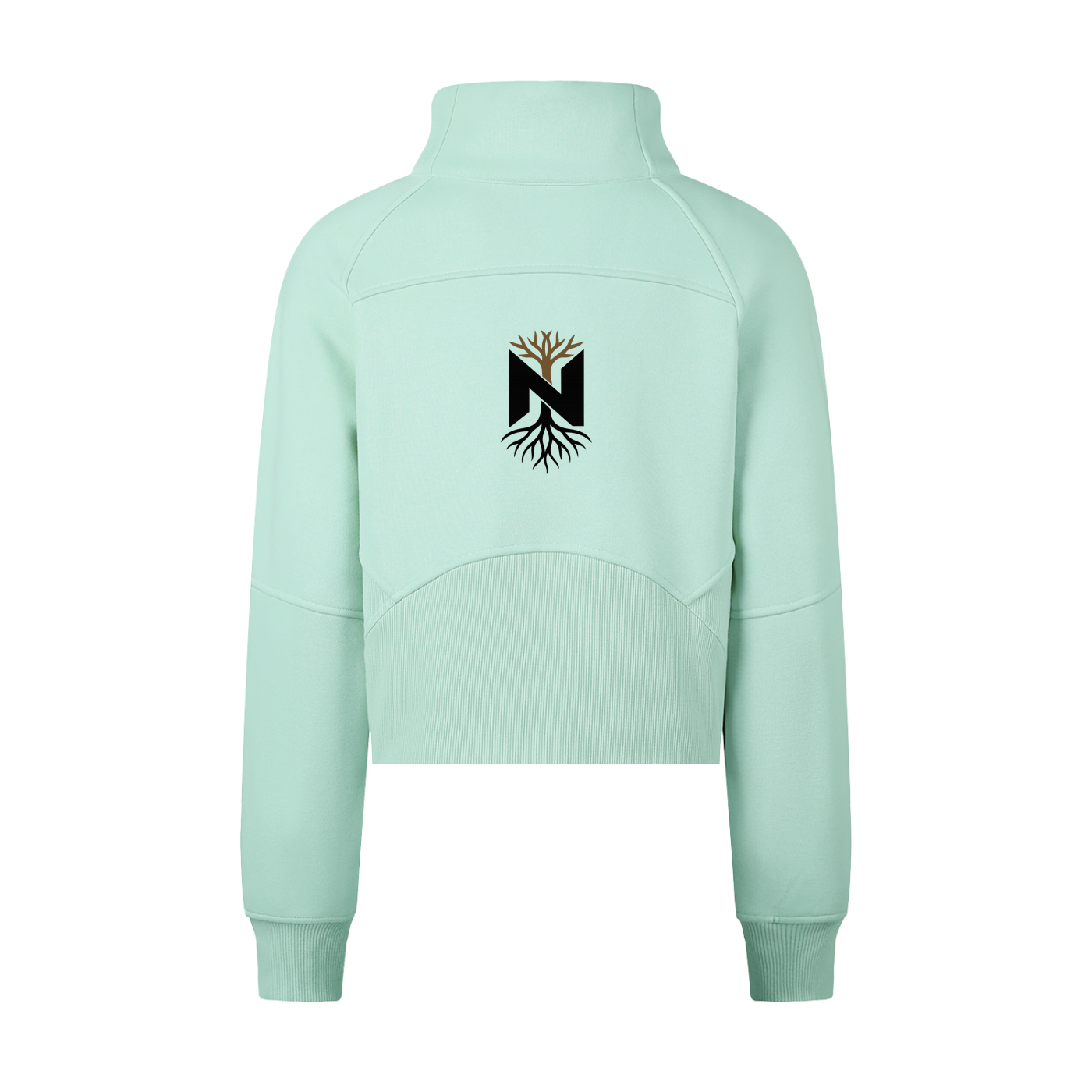 NZETE Women's Cropped Half-Zip Sweatshirt | Bodycon Athletic Hoodie