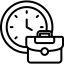 Clock and gear icon representing working hours or productivity settings